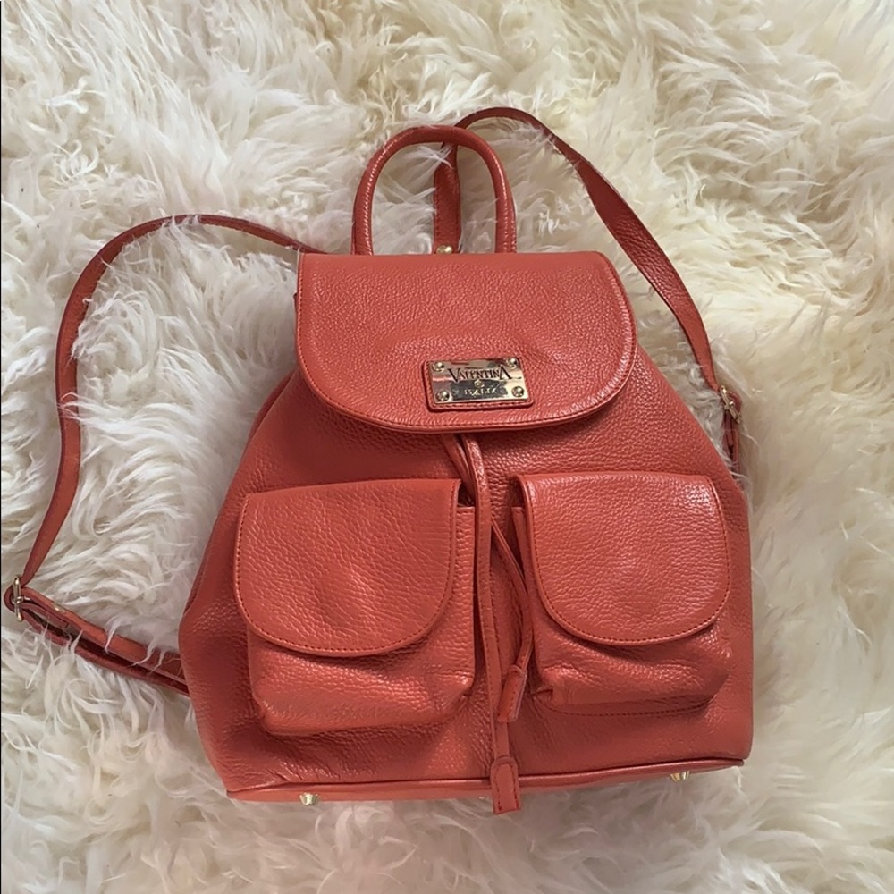 Orange Leather Backpack - image 1